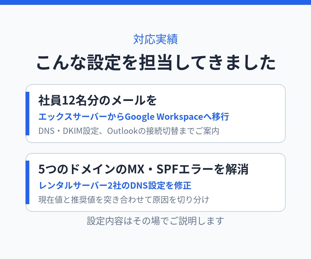 Google Workspace設定を代行します ドメイン認証・メール移行まで。土日祝も返信12時間以内 イメージ3