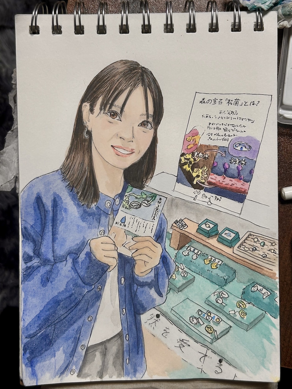 ボールペン×水彩のやさしい似顔絵描きます 思い出をやさしく美しく残す世界に一つの似顔絵です イメージ4