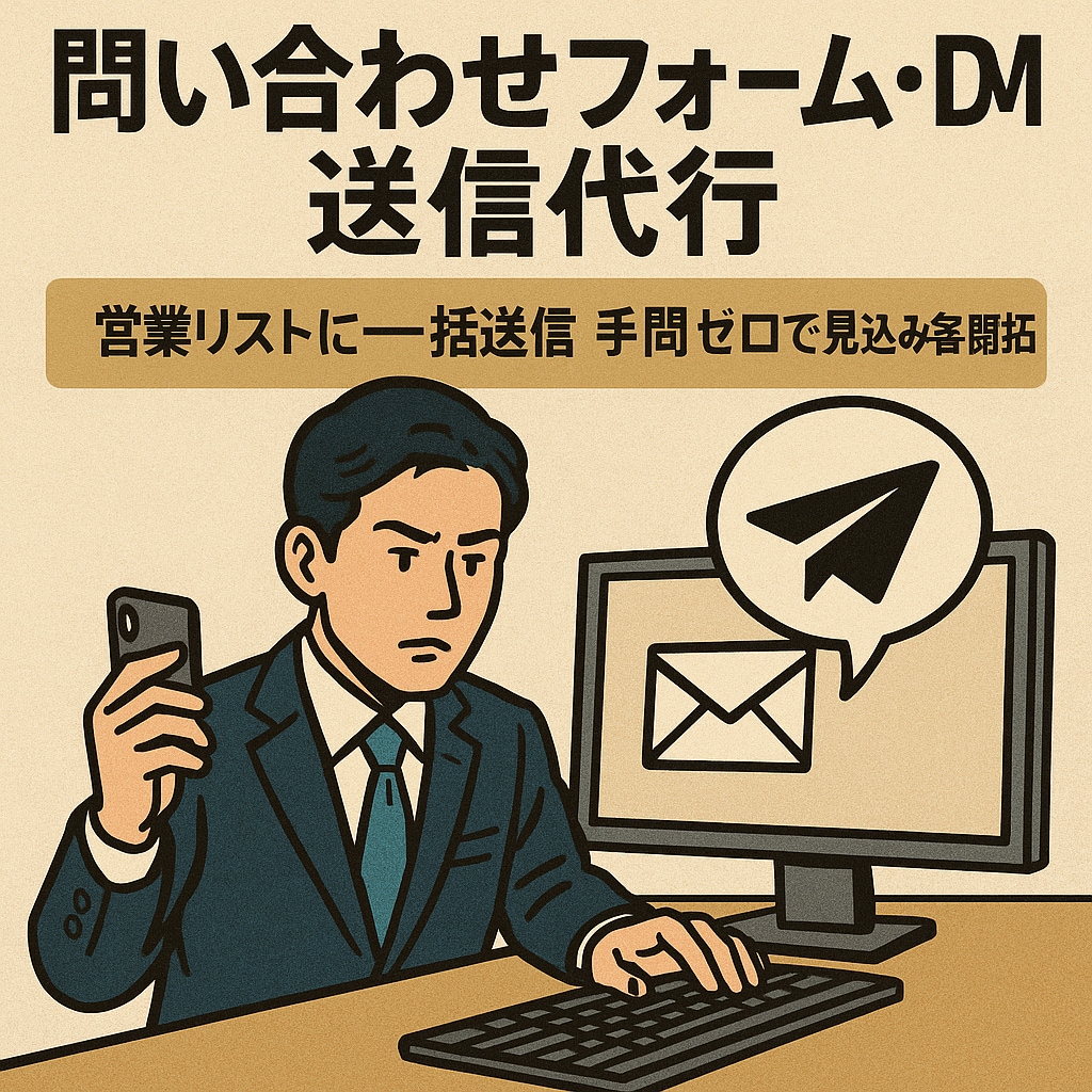 フォーム・DM営業代行します 少数から大量送信までOK！営業効率を最大化 イメージ1