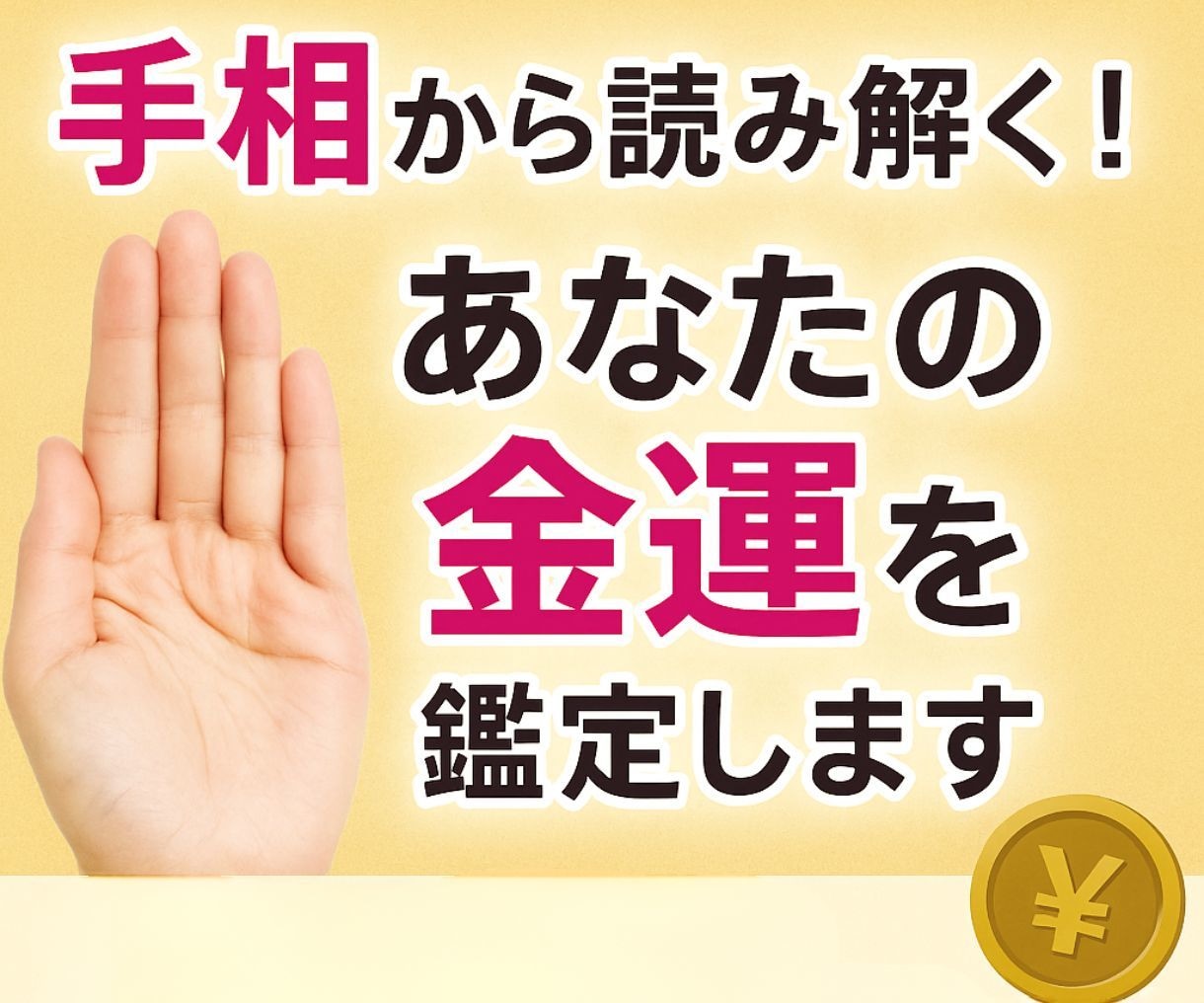手相から読み解く！あなたの金運を鑑定します あなたの手のひらに眠る“豊かさのサイン”を丁寧に読み解きます イメージ1