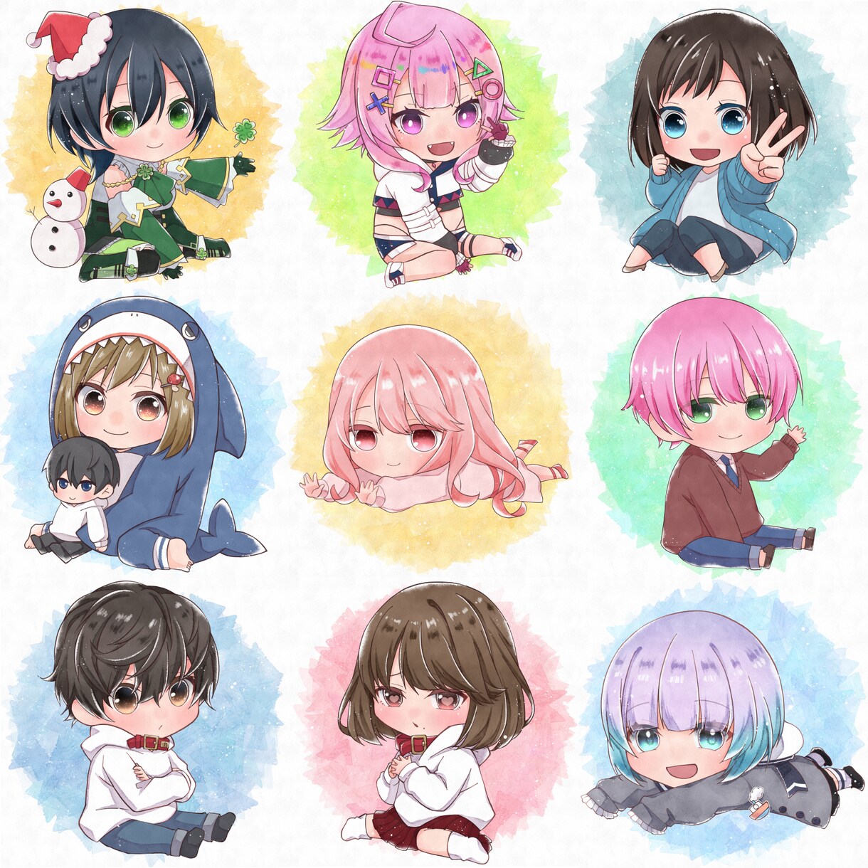 ミニかわ⭐水彩塗り風アイコンイラストお描きします ミニキャラでSNSに存在感を♪プレゼント用もOKです♡ イメージ10