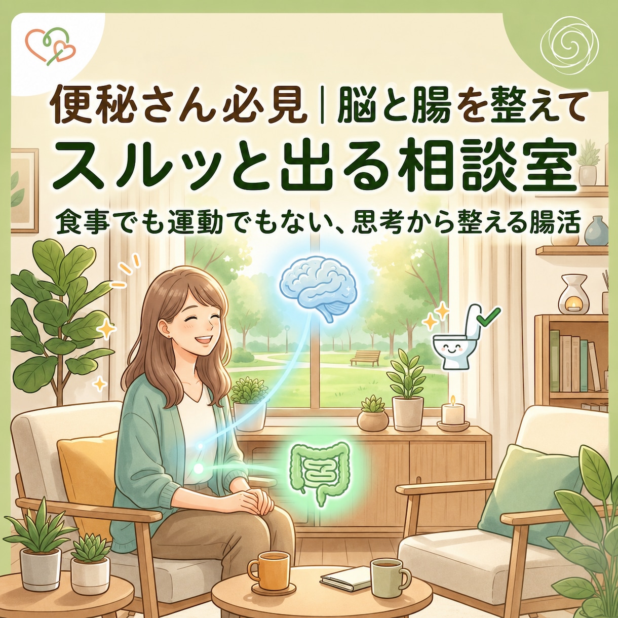 便秘さん必見｜脳と腸を整えてスルッと出る相談室ます 食事でも運動でもない、思考から整える腸活 イメージ1