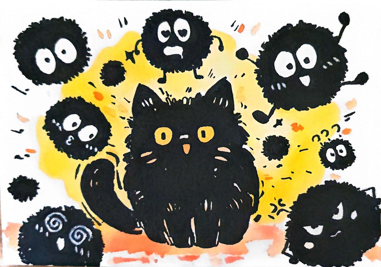 水彩画と電子絵画ます 手描きやタブレットを使った絵で作られたOCキャラクター。 イメージ4