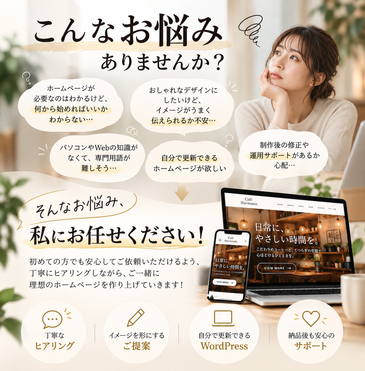 初めてでも安心！集客を考えたHPを制作します 初めての方にも寄り添い、想いが伝わるサイトを制作！ イメージ6