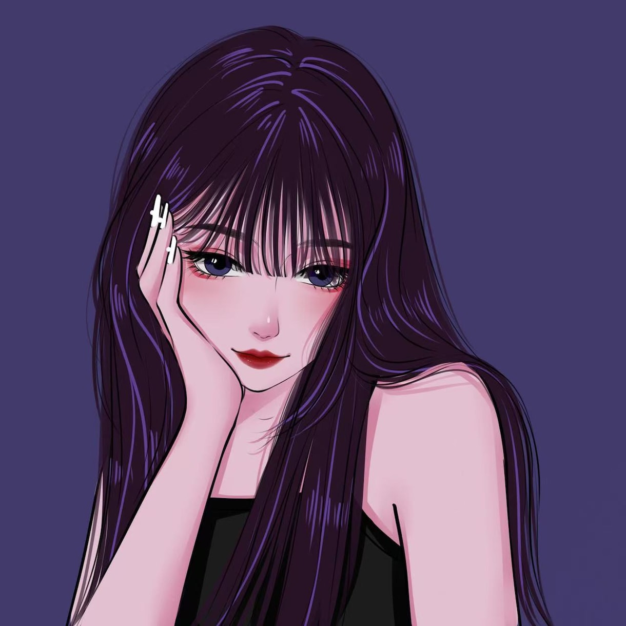 大人可愛いミステリアス✨綺麗SNSアイコン描きます 少しミステリアスで大人っぽい、印象に残る人物イラスト描きます イメージ4