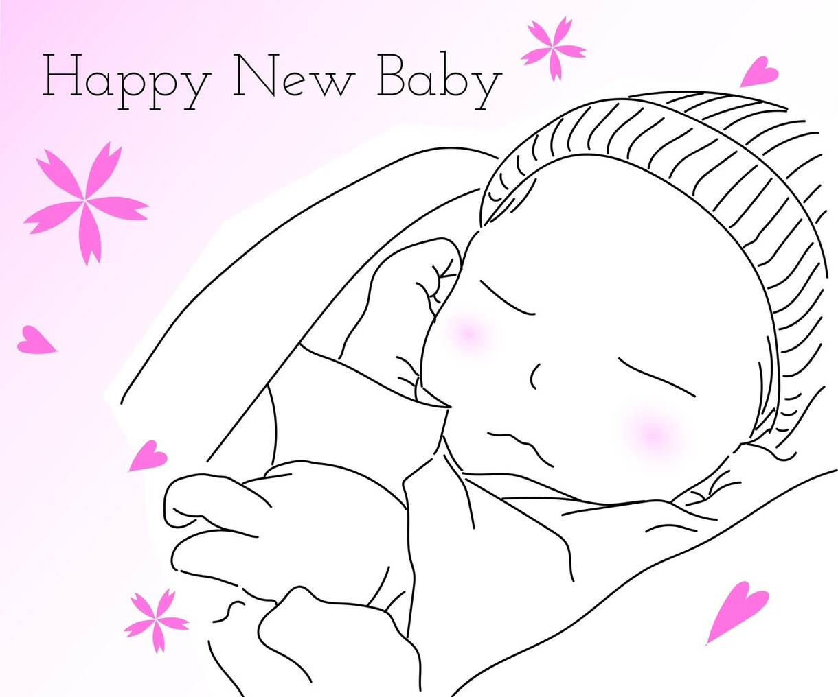 赤ちゃんの線画イラスト描きます 出産祝いに悩んでいるあなたへ♪イラストで贈る新しいプレゼント イメージ3