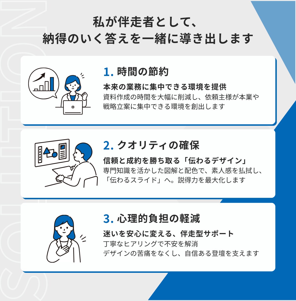 受講者が動くセミナースライドを丁寧に作ります 【初めてのセミナーでも安心】伝わるスライド資料を作ります イメージ3