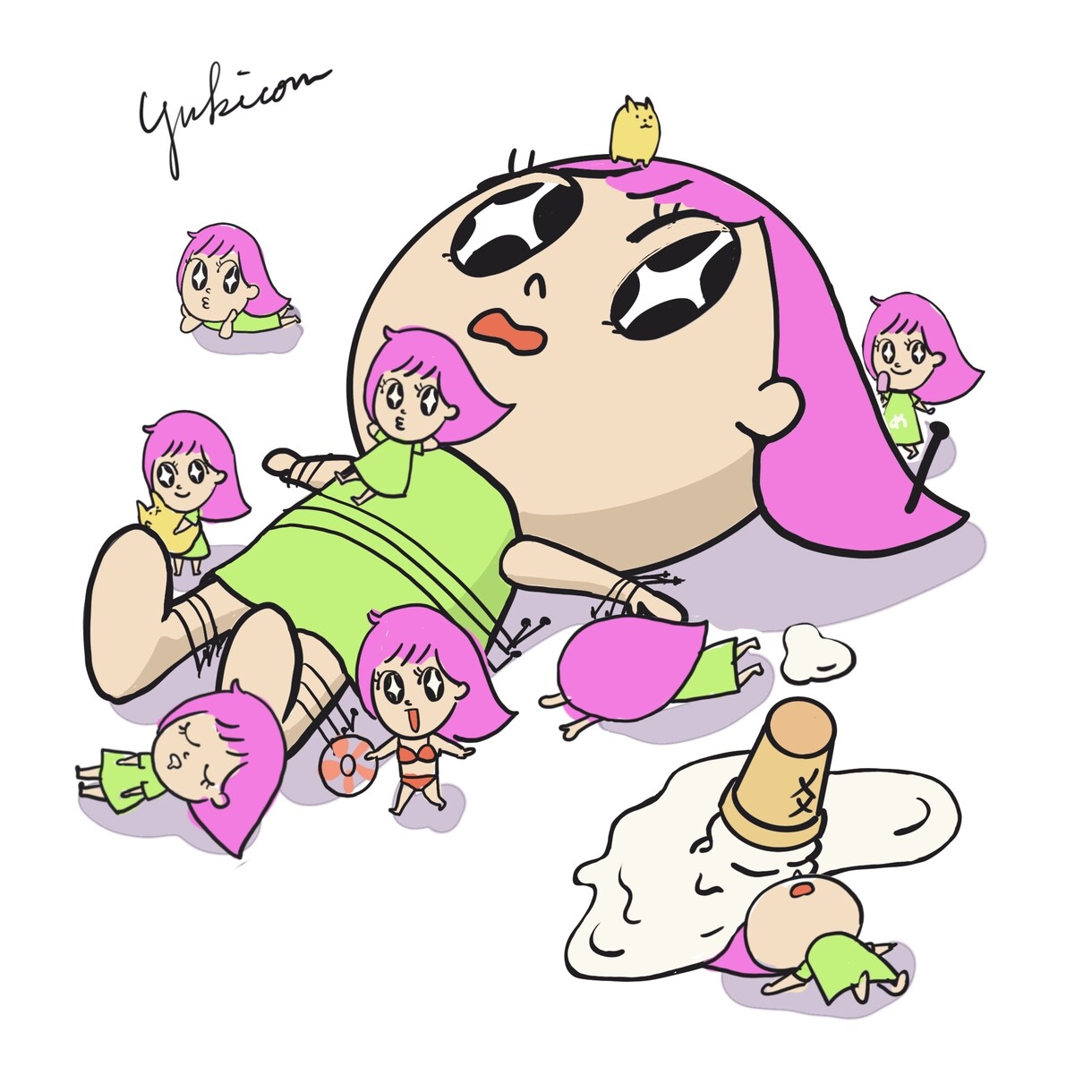 おしゃれな雰囲気のイラスト描きます アイコンやヘッダーを自分らしく着せ替え☆ イメージ3