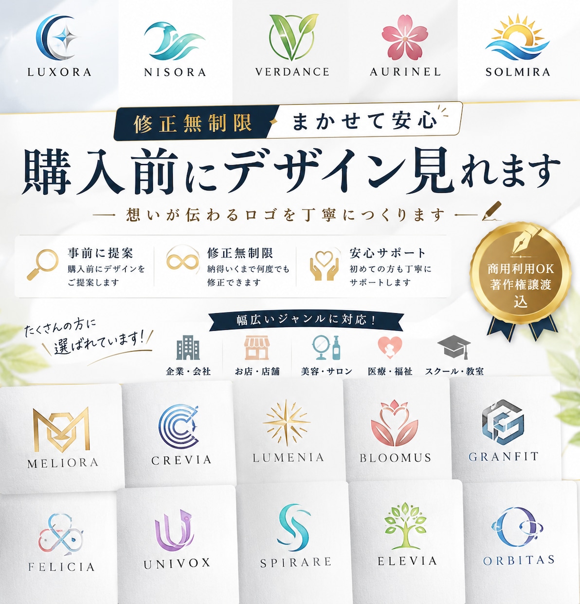 新規開設記念！【50%OFF】でロゴ作成します 修正無制限、ご購入前のデザイン確認のため安心してご購入可能！ イメージ1