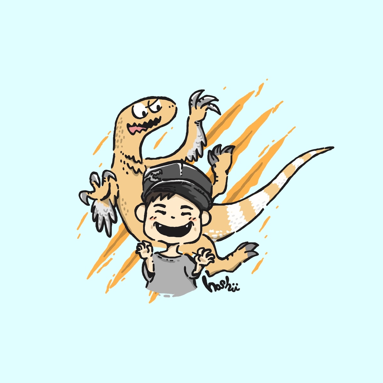 恐竜好きファミリー必見！ゆるかわ似顔絵描きます 世界にひとつだけの恐竜と子どものコラボイラストをお祝いに♪ イメージ4