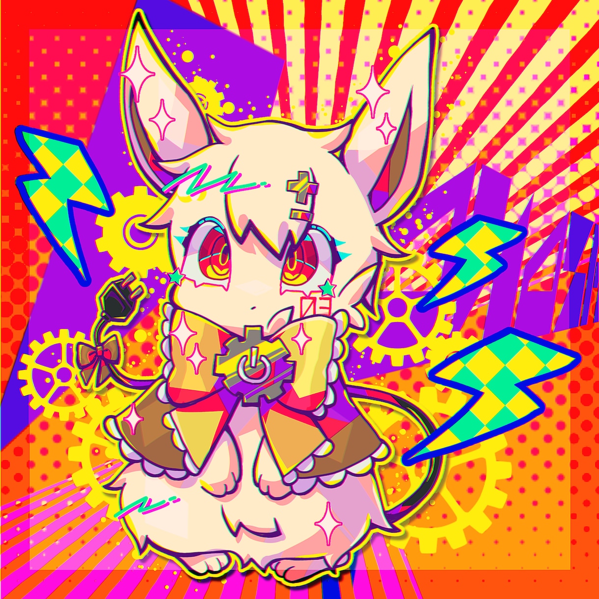 ユニークでかわいいケモノキャライラストを制作します 唯一無二の絵柄と色使いを活かし、ケモノキャラをお描きします イメージ2