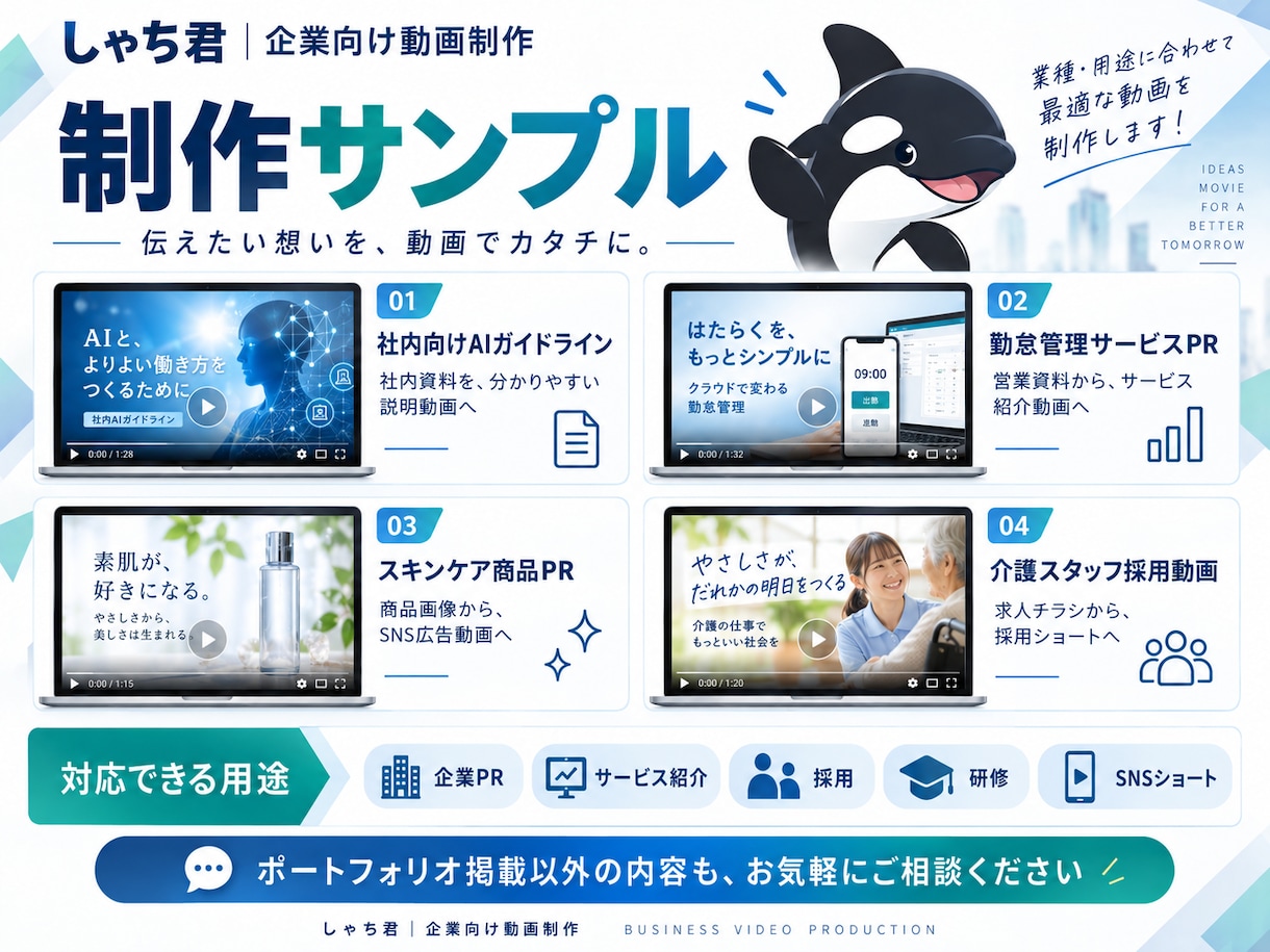 原稿⇒資料⇒動画お渡し3ステップで動画を制作します 撮影不要。既存資料から伝わる動画へ イメージ2