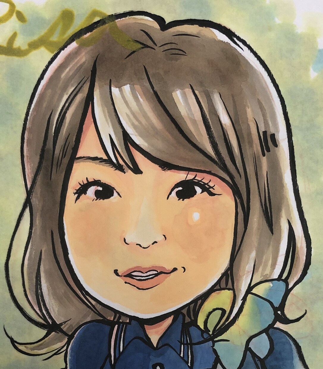 手描き水彩の似顔絵お書きします 優しい水彩の色合いを活かした、穏やかな思い出を色紙に。 イメージ4