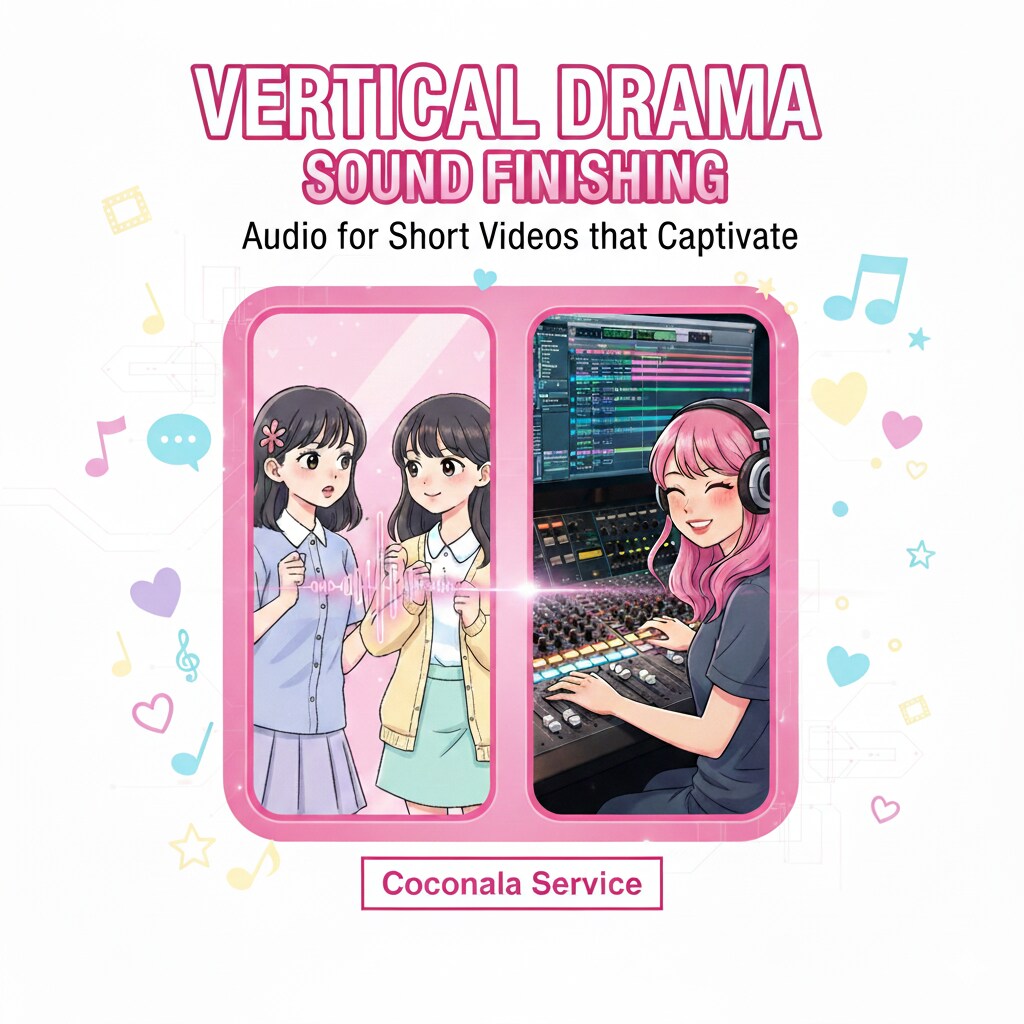 ショートドラマ専用】整音SE縦動画を音で仕上げます 台詞が自然に伝わるプロの整音で、短尺ドラマを映画のように。 イメージ1
