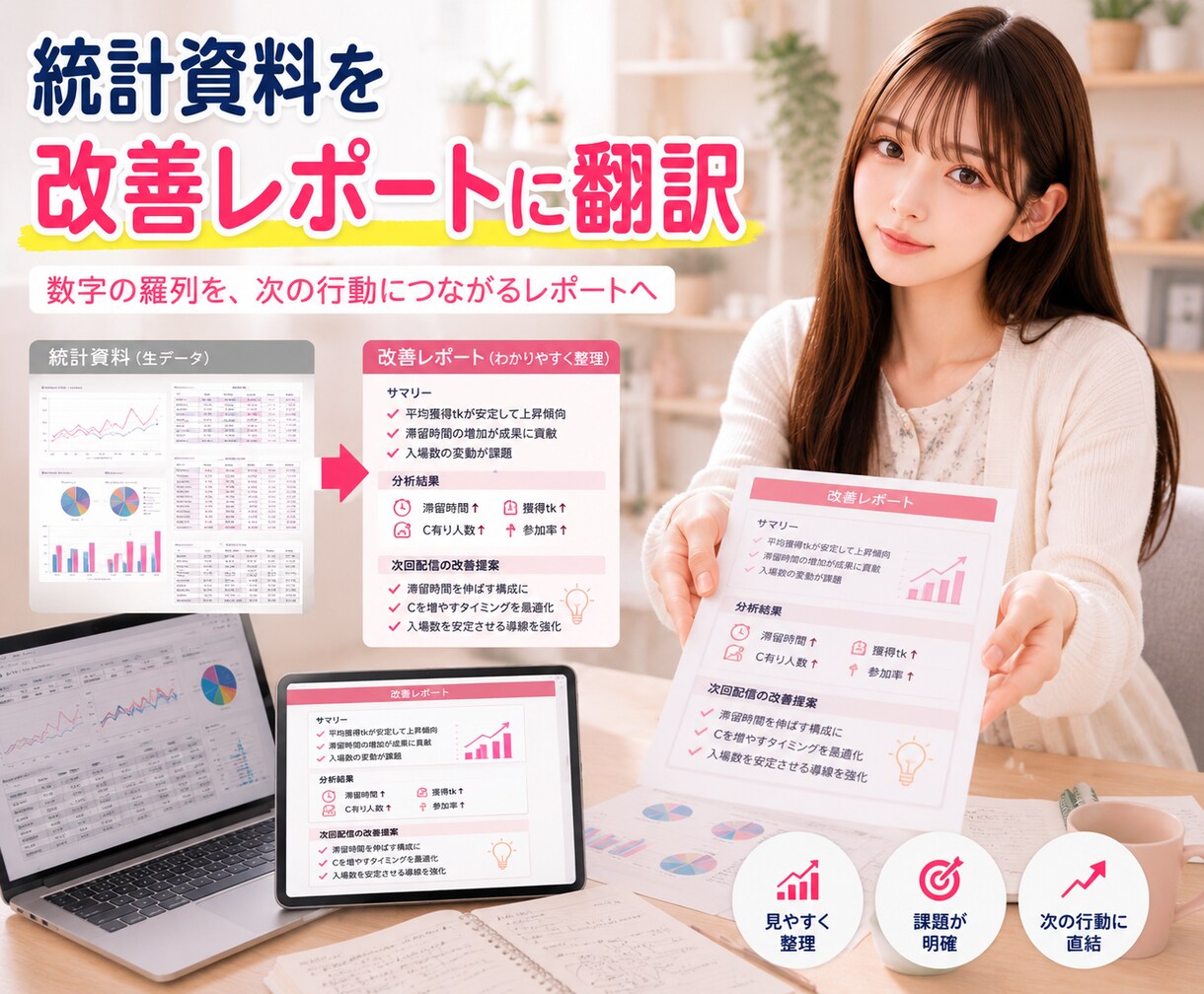 蓄積配信データから勝ちパターンを抽出します 目指せ1配信15000tk！配信記録から次の一手を設計します イメージ7