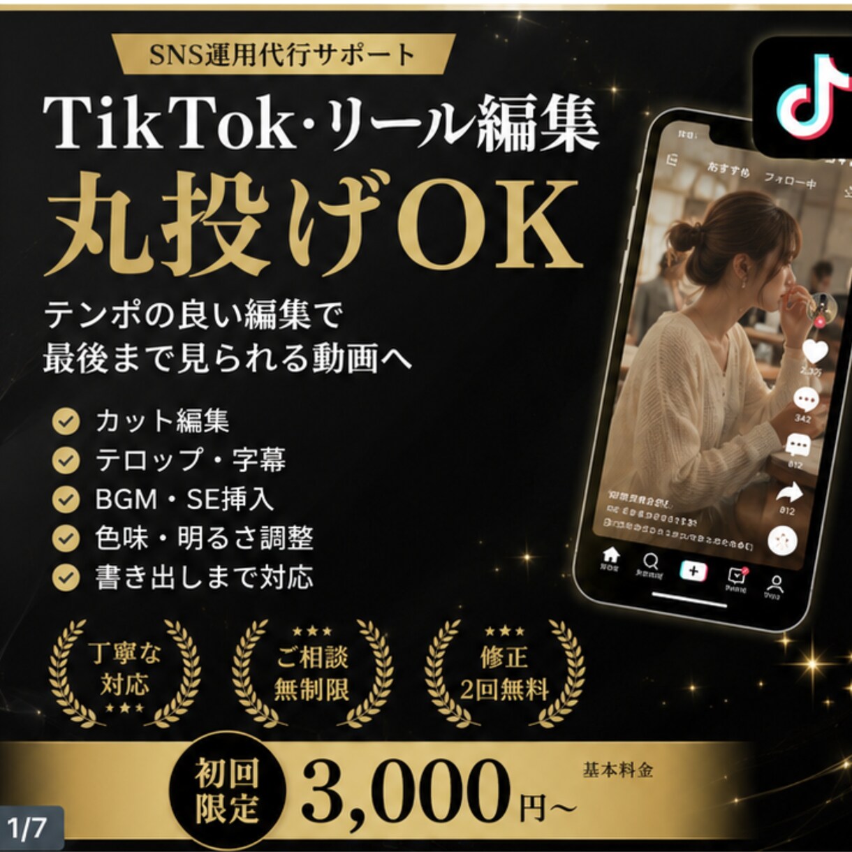 TikTok運用を丸ごと代行します 企画から編集・投稿・分析までまとめて対応します イメージ1