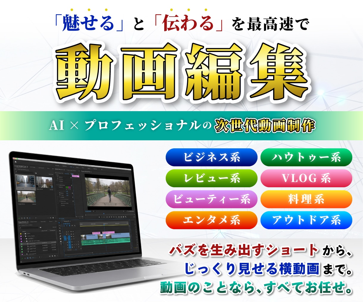 時間のないあなたの代わりに高品質の動画編集します 【制作実績1000本超!】顔が見える・人柄が分かる編集者です イメージ1