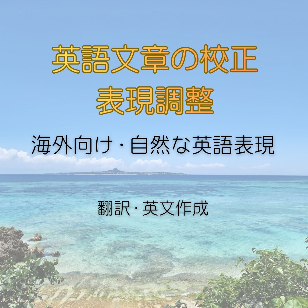 英語文章の校正・表現調整を行います 英語が苦手でも安心のSNS英文外国人にも伝わる自然な英語表現 イメージ1
