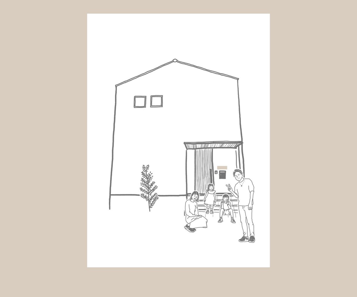 おしゃれでシンプルな家族イラスト描きます 2人～　シンプル×あたたかみ　＊データ納品 イメージ3