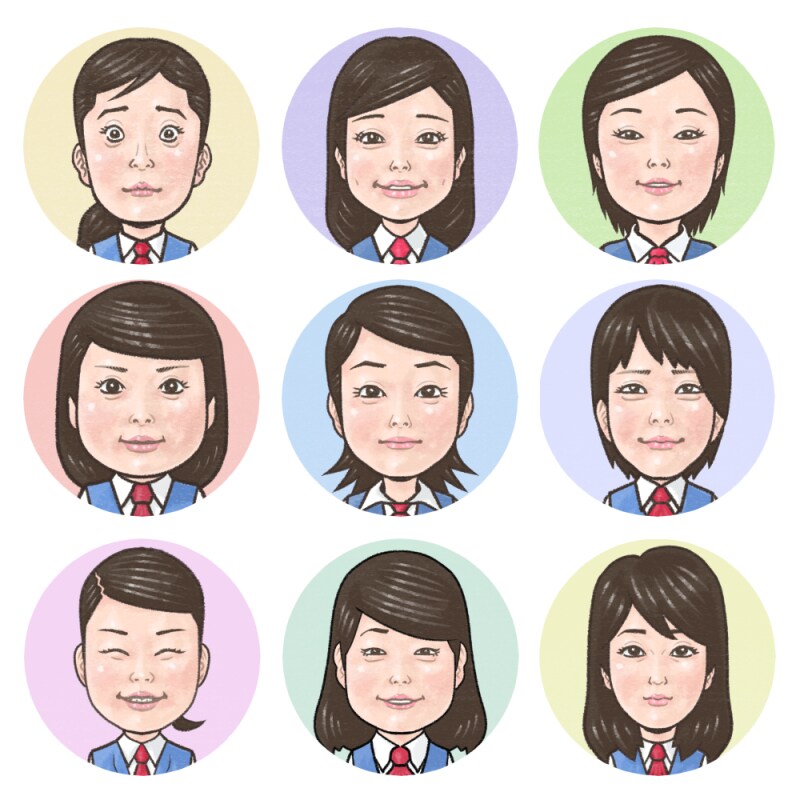 SNSアイコンにピッタリなパステル調似顔を描きます アイコンやお名刺に最適、優しい線で印象的、個性的な似顔絵 イメージ4