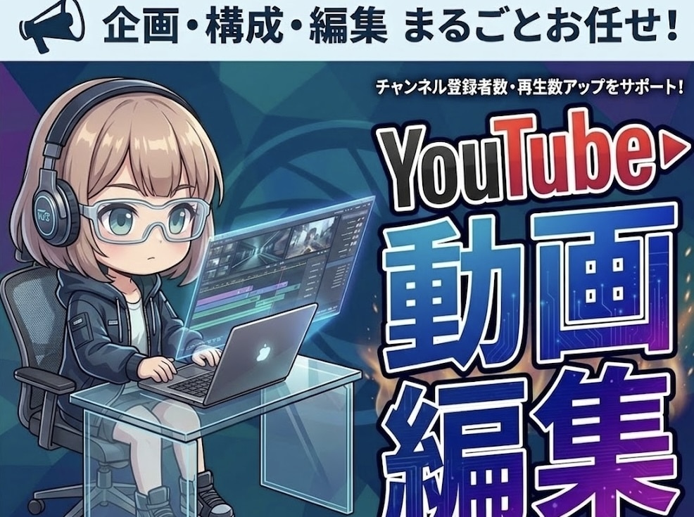 丸投げOK！現役10万人が全力で動画編集します 視聴維持率を爆上げし、ファンを離さない動画へ。 イメージ1