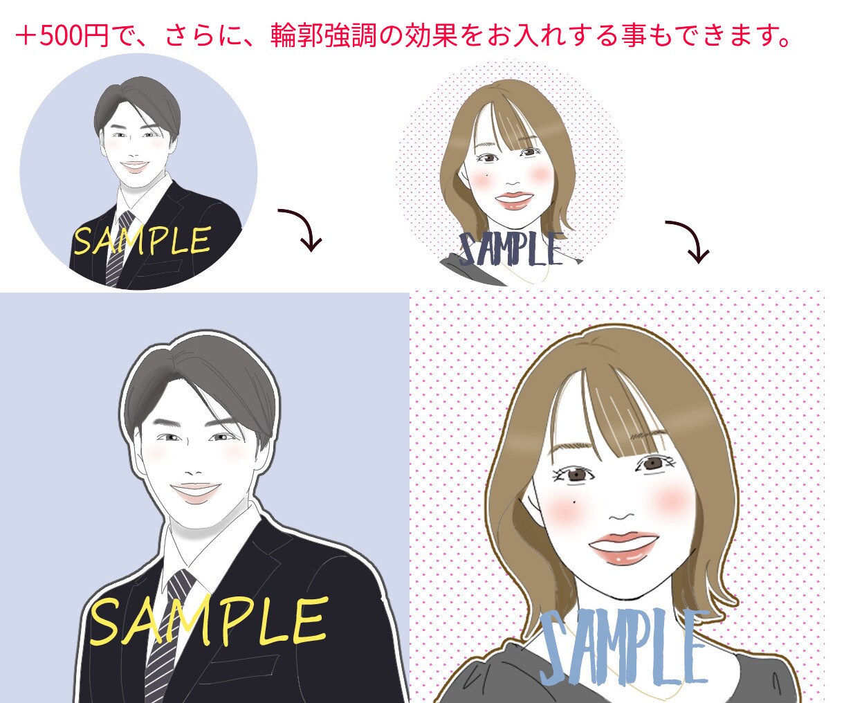 シンプル綺麗めおしゃれな似顔絵アイコンを作成します ⭐︎選べるくすみカラー！文字入れ無料！SNSアイコンにどうぞ イメージ7