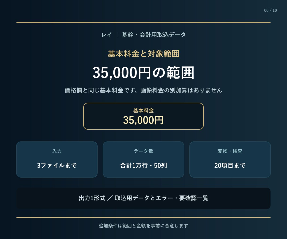 基幹・会計用の取込データを作成します 列順・型・必須値を検査して修正版を納品 イメージ6