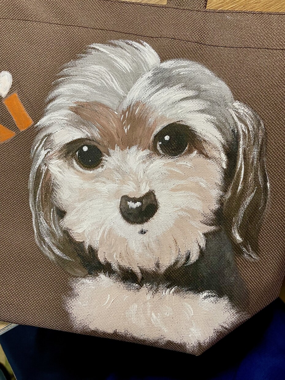 わんちゃんの似顔絵お散歩トートバッグを作ります 愛犬とのお散歩が10倍楽しくなる世界に一つのお散歩バッグ イメージ1