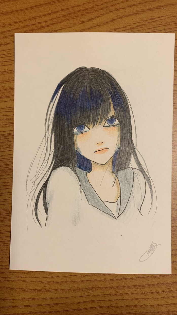 ハガキサイズの可愛い絵を描きます ハガキサイズの画用紙に色鉛筆とペンのアナログ絵を描きます！ イメージ1