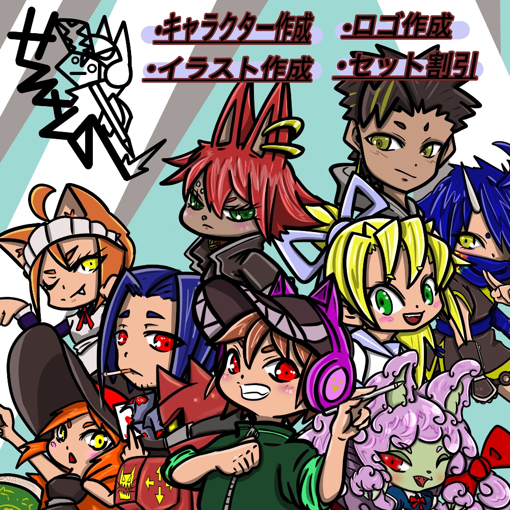 配信者向け・立ち絵～一枚イラスト作成します ミニキャラ・アイコンも対応！商用利用可！まずはご相談から！ イメージ5