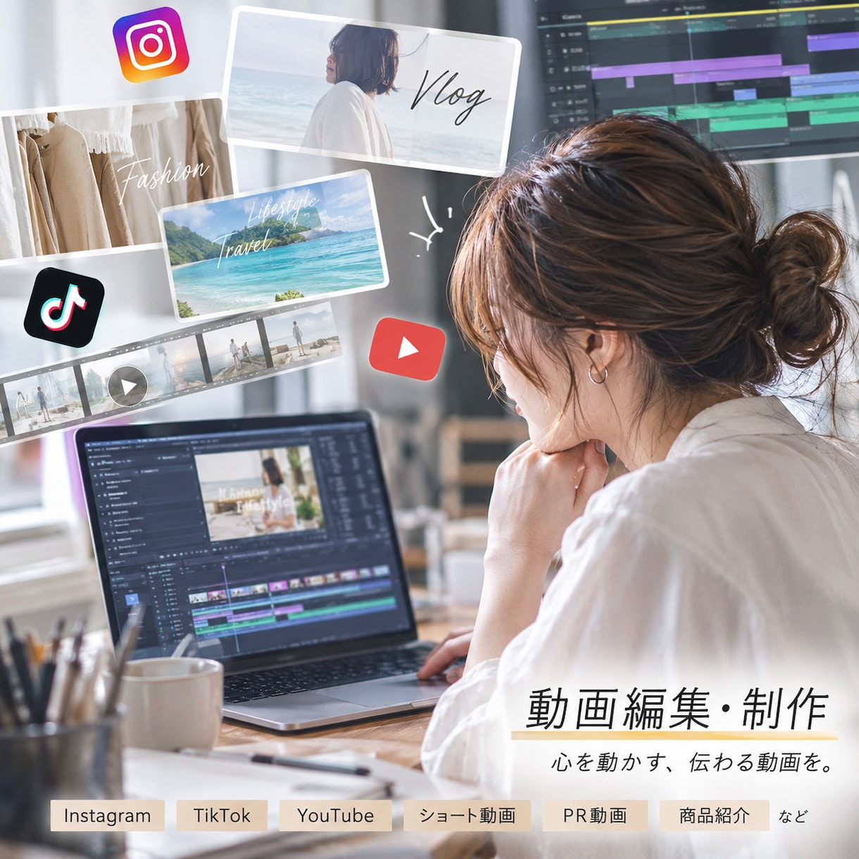 SNSで伸びるショート動画を制作します 500万再生実績！視聴維持率を高める動画編集 イメージ1