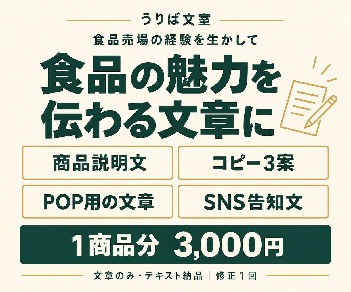食品の商品説明文・POP文・SNS告知文を作ります 食品売場の経験を生かし、商品メモから掲載先に合う文章へ イメージ1