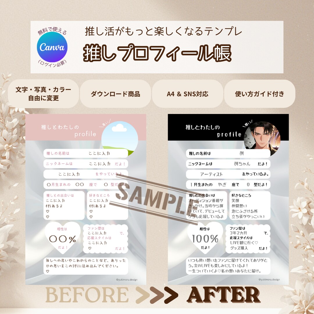 推しプロフィール一緒に作ります 丸投げOK♡推しプロフィール作成します｜理想を形に イメージ1