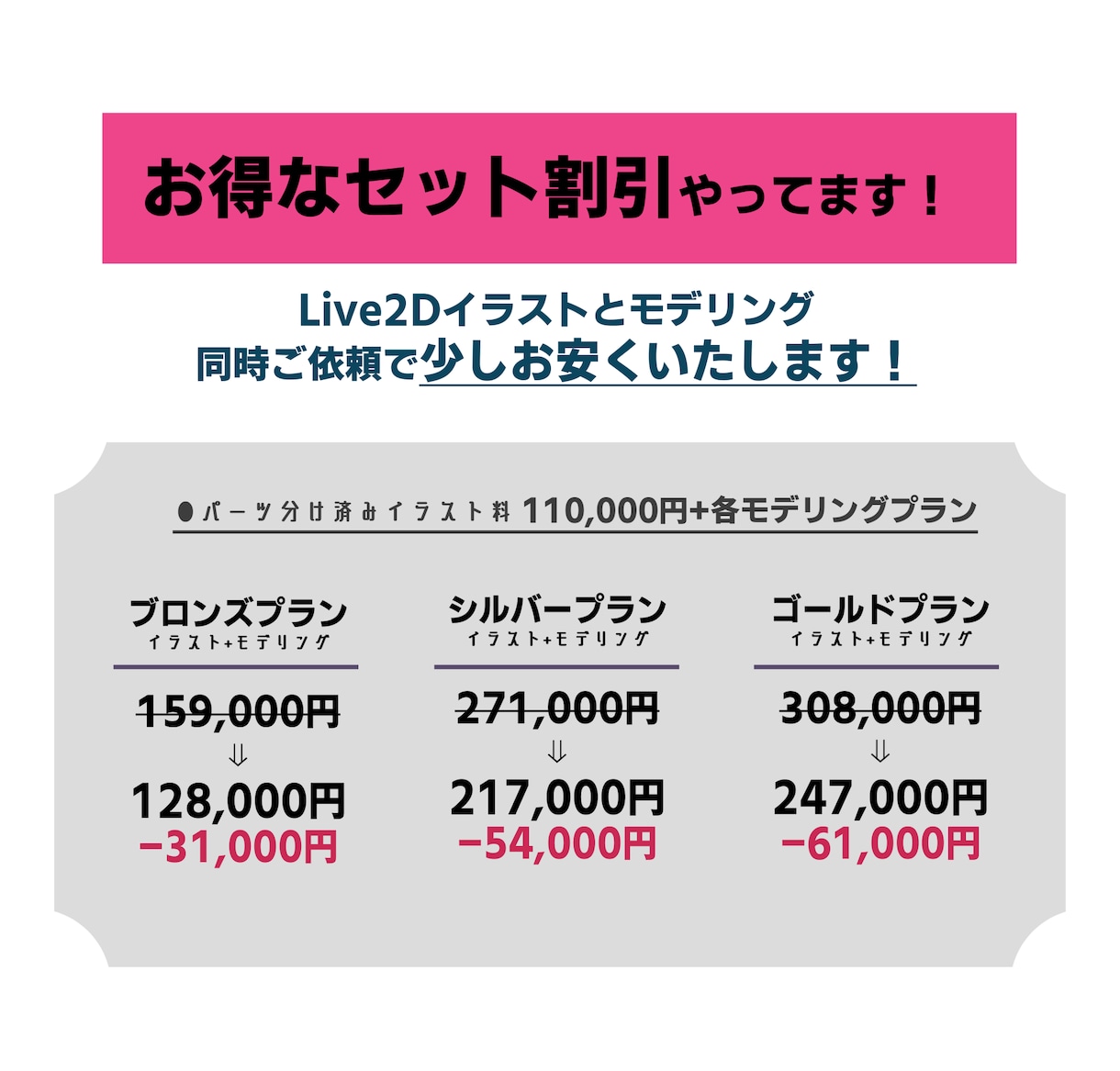 こだわりを詰めたVTuberモデルつくります セット料金あり！イラスト+モデリング同時依頼でお安くできます イメージ5