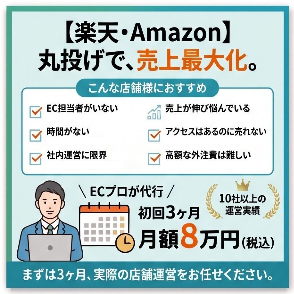EC運営歴10年以上│ショップの運営代行いたします 【お試し】楽天/amazon/yahoo/運営代行/広告運用 イメージ2