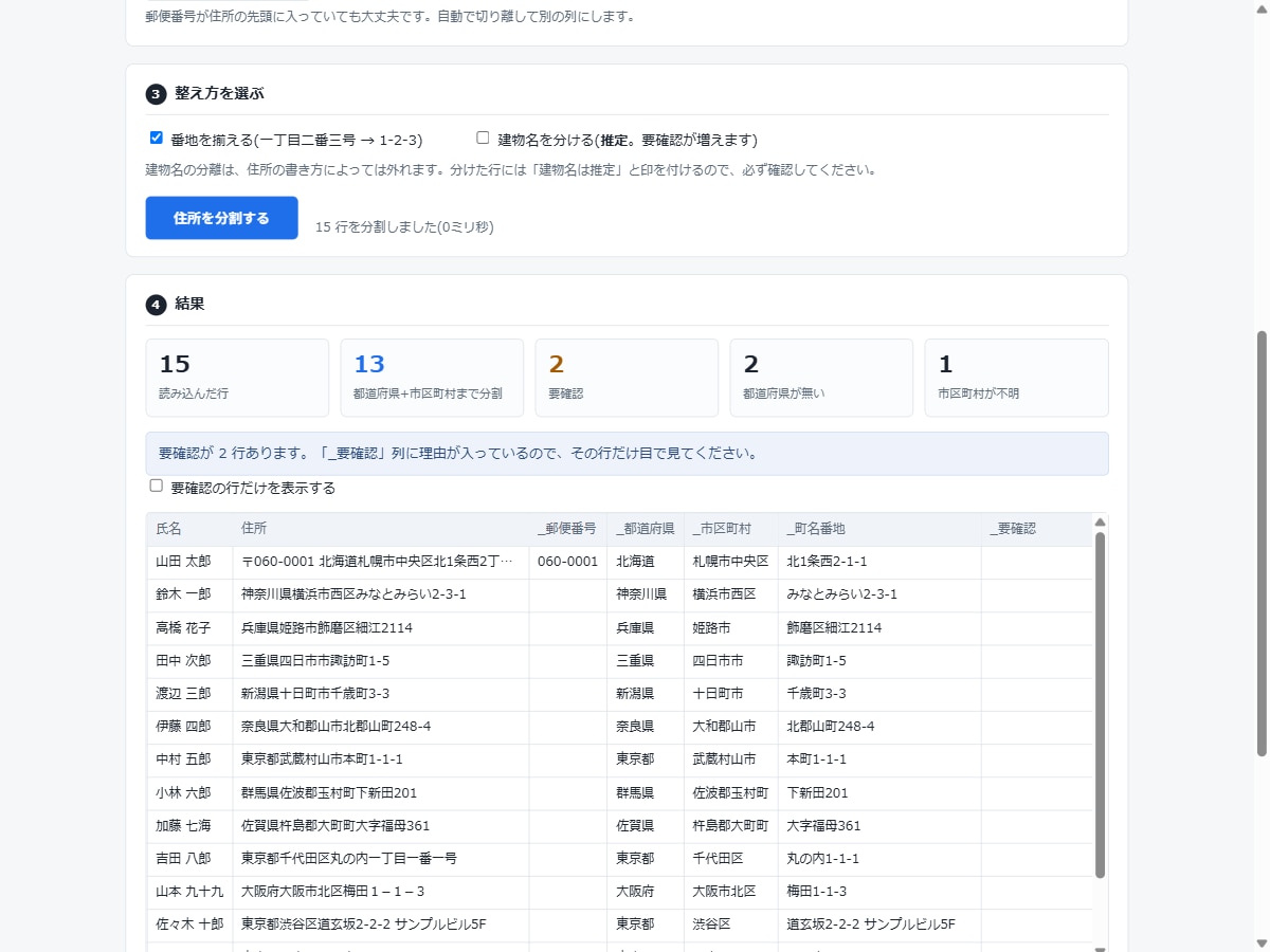 顧客名簿の名寄せ・重複削除を代行します 名寄せ・データクレンジング・住所分割・日付統一に対応 イメージ2