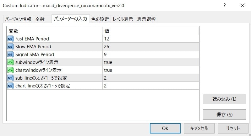 MACDのダイバージェンスでラインを表示します MACDのダイバージェンスでラインを表示するインジケーター イメージ2