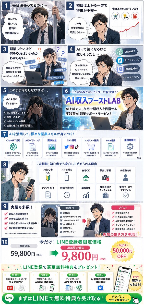 成約率を高める広告マンガLPを制作します AI活用で高品質・高反応のLPを制作 イメージ6