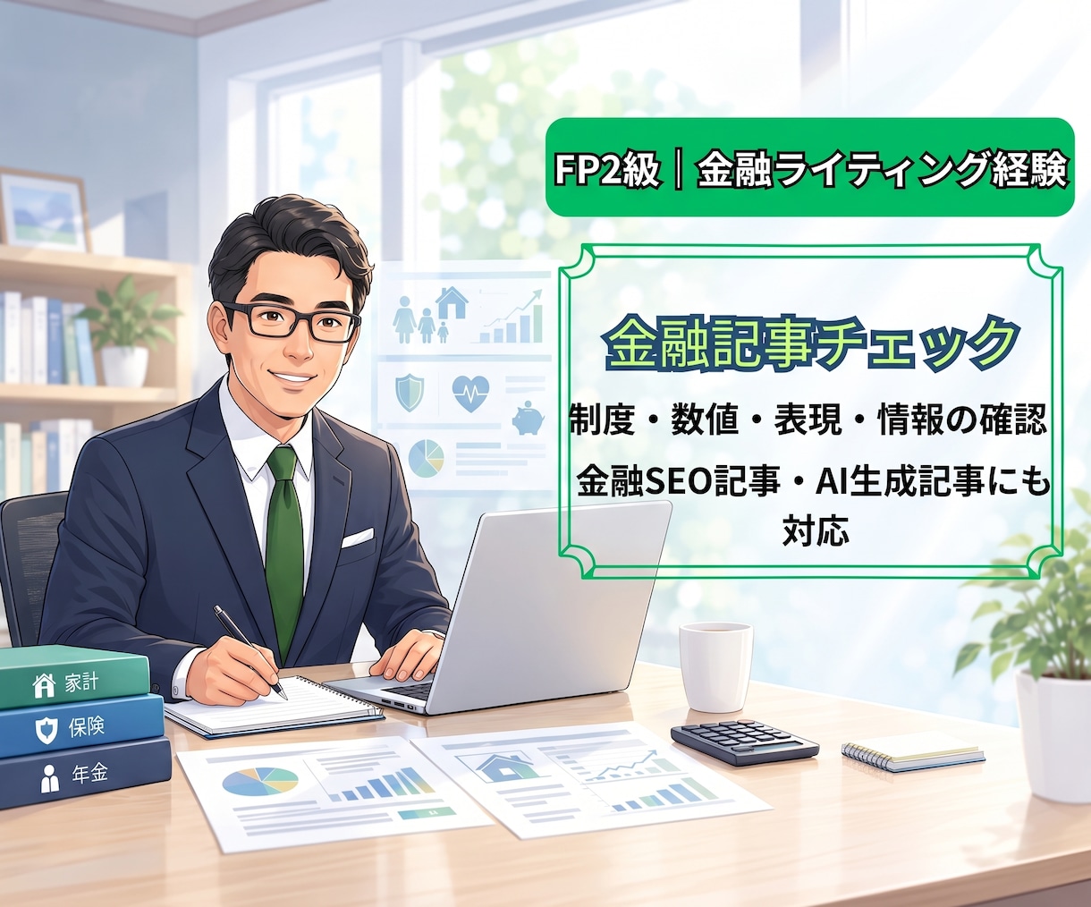 金融記事の内容・数字・文章表現をチェックします 【FP2級】金融記事やAI生成記事を丁寧にチェックします。 イメージ1