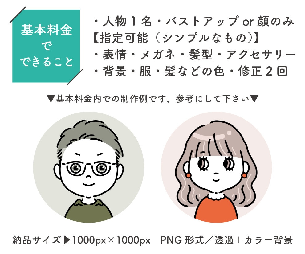 印象に残るシンプル可愛いアイコン作成します SNS・ブログに使えるミニキャラ！表情違いも制作します イメージ6