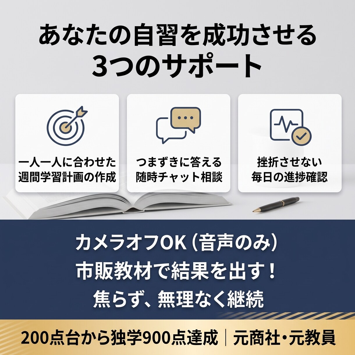 社会人のTOEIC独学学習計画を一緒に作成します 200点台から独学で伸ばした経験をもとに無理のない自習を設計 イメージ2