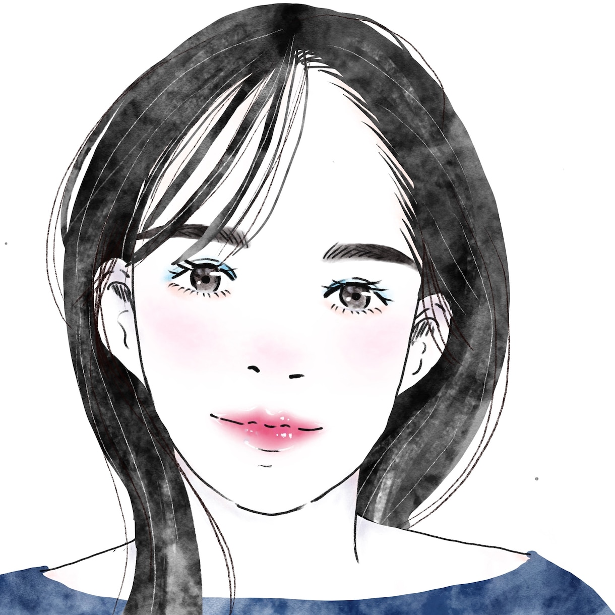 お洒落な手描き風なイラスト描きます 透明感があるお洒落で可愛い似顔絵描きます イメージ10
