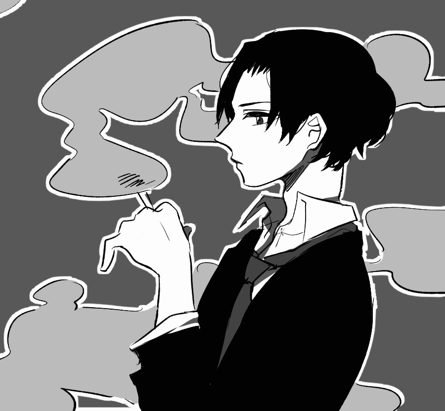 アイコン/イラスト【モノクロ】お描きします クールでエモめなモノクロ画風　SNS等で使用可能 イメージ7