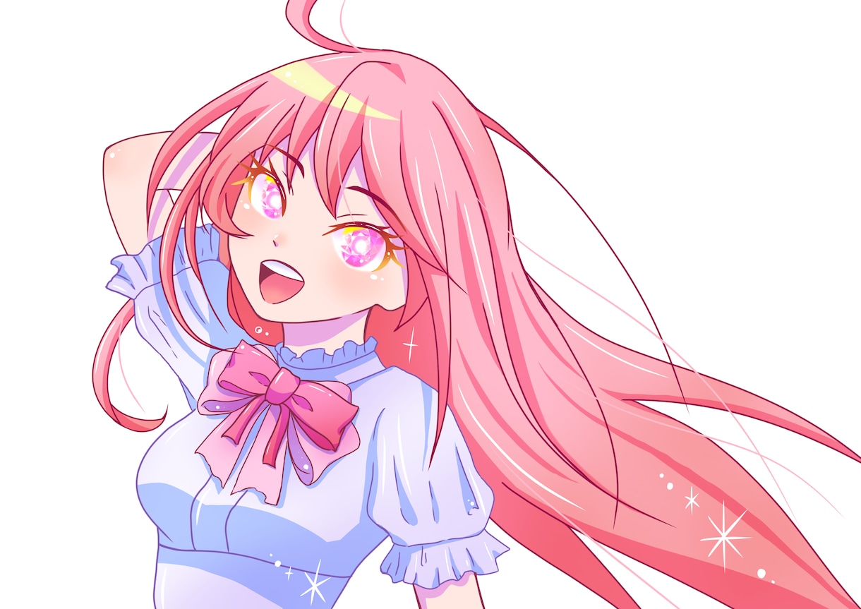 色彩豊かで可愛い女の子イラストを制作いたします SNSアイコンや一枚絵向けの女の子イラストを制作いたします イメージ1