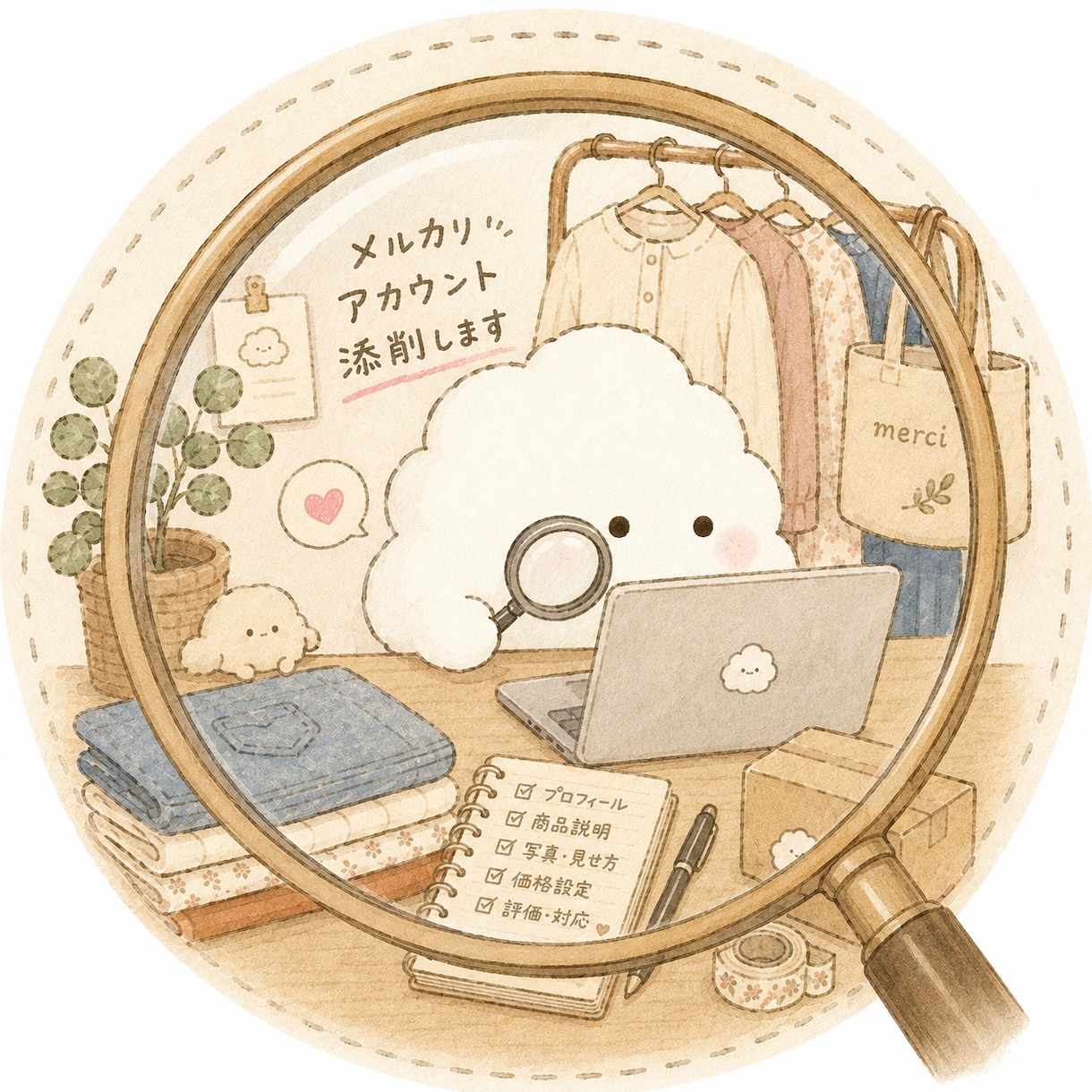 メルカリアカウント全体を添削します メルカリアカウント全体を見させて頂き改善点を考えます。 イメージ1