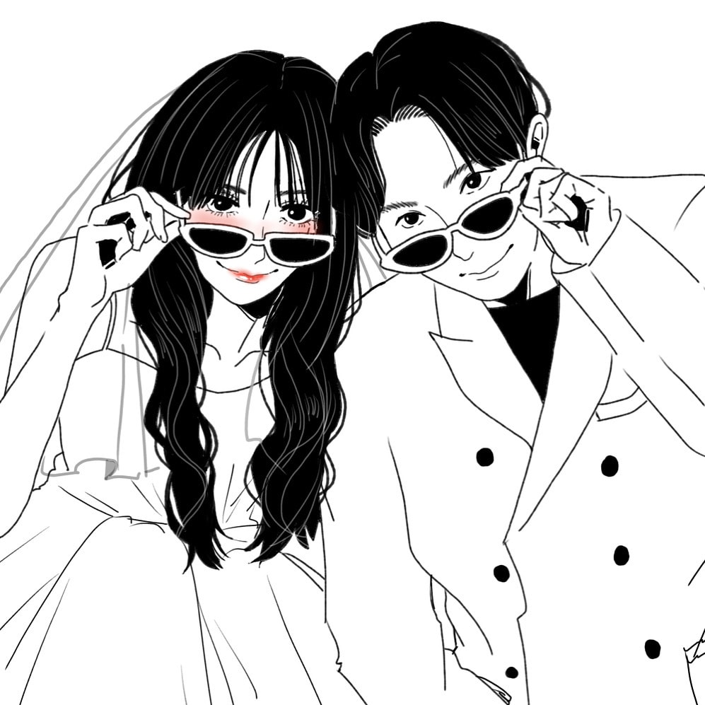 お写真から繊細なイラストをお作りします 白黒+ワンポイントカラーでカッコ可愛いシンプルイラスト♡ イメージ8