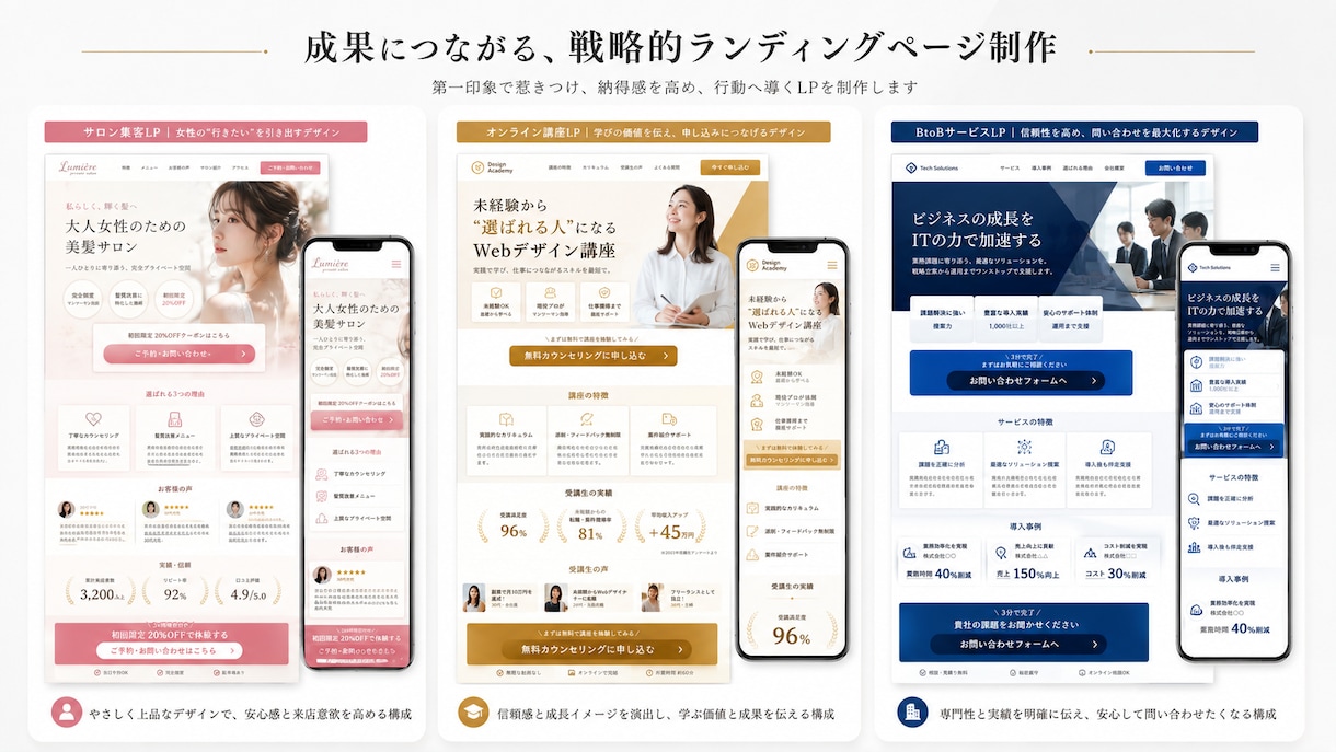 ココナラ最安値｜売れるLPを制作します 申し込みまで運ぶ一枚に設計します イメージ1