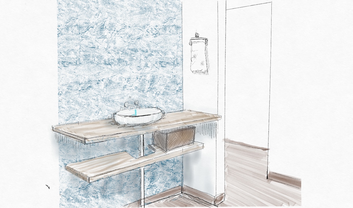 手描きの内観パースをイメージに合わせて作成致します 店舗・住宅の提案イメージや資料作成用の背景デザインに最適！ イメージ9