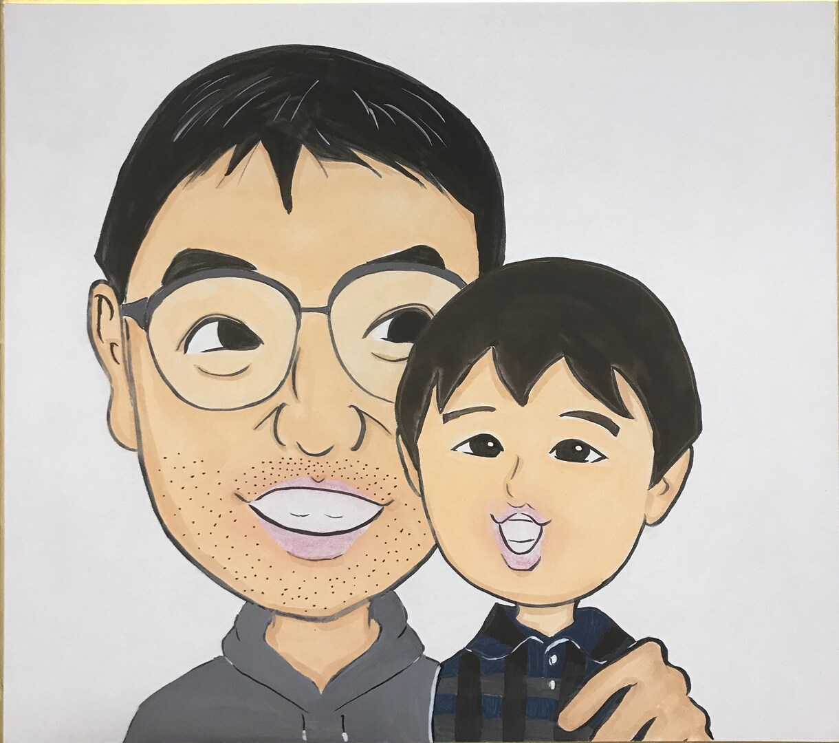 温かみのある手書き色紙似顔絵イラスト描きます お祝い事や記念日、プレゼントに似顔絵を イメージ4