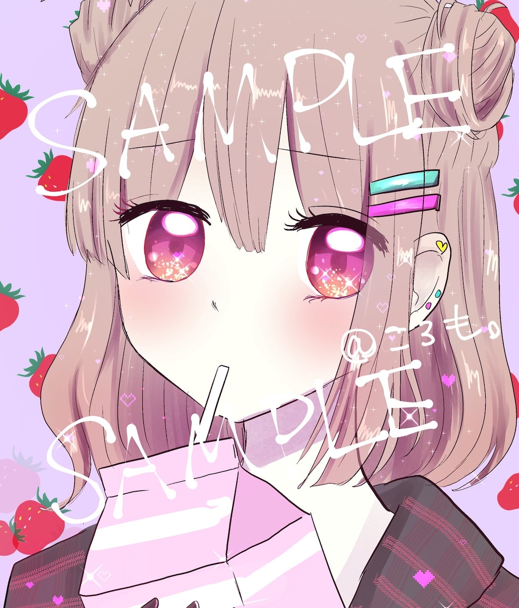 アバ・オリキャラ✩SNSの可愛いアイコン描きます キラキラ可愛い女の子描きます！ゲームのアバターも可能 イメージ3
